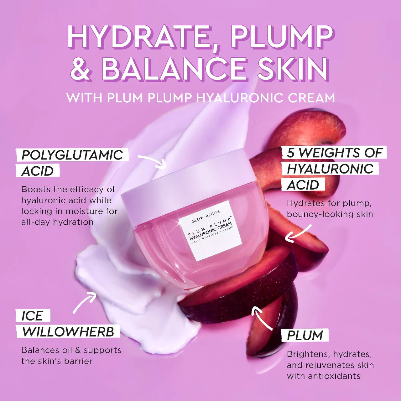 Glow Recipe
Plum Plump Hyaluronic Acid Moisturize.