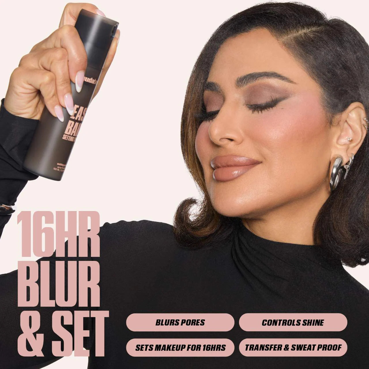 HUDA BEAUTY
Easy Bake Blurring Setting Spray with 16-Hour Wear.