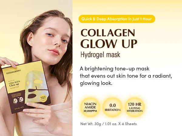 EQQUALBERRY - Collagen Glow up Hydrogel Mask Set