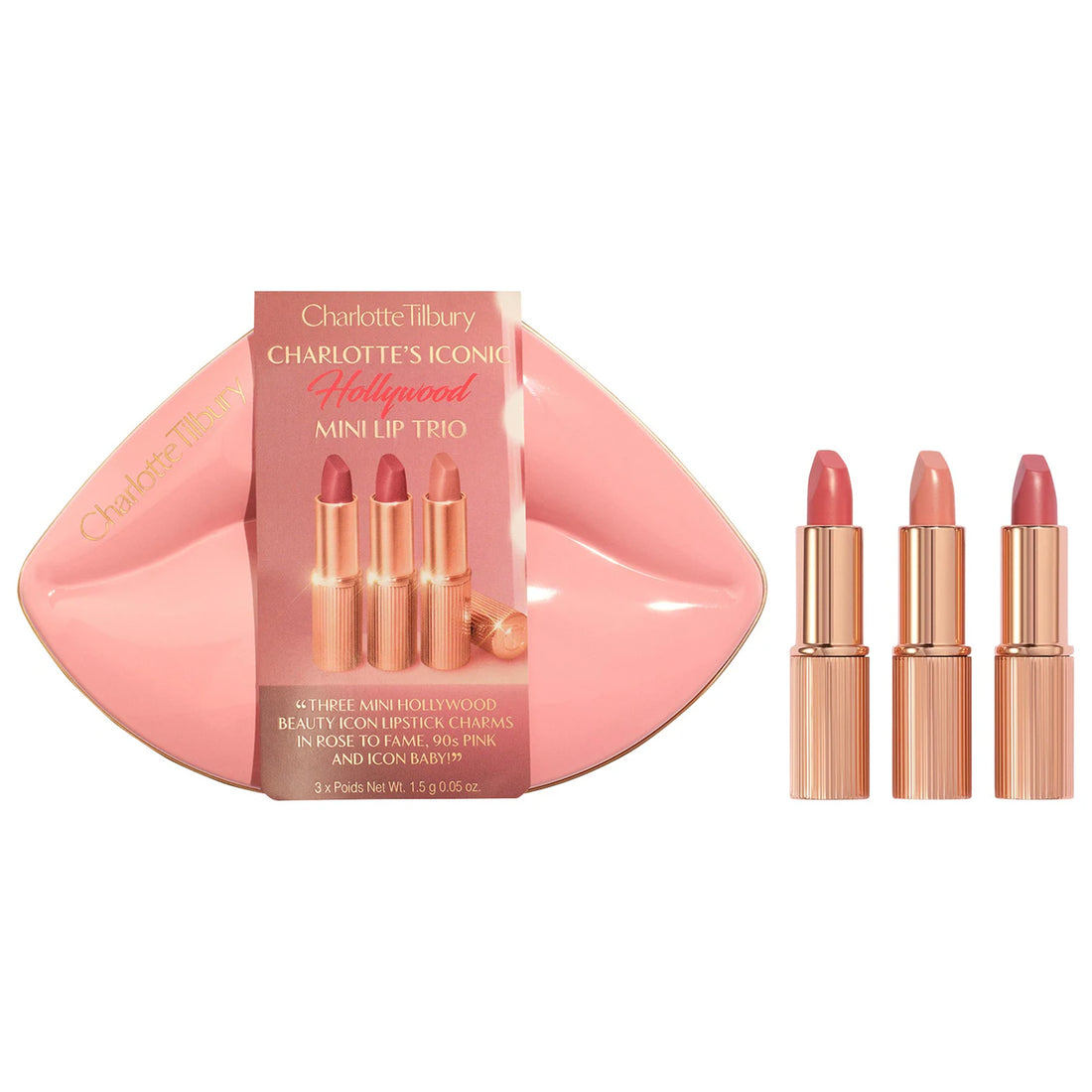 Charlotte Tilbury
Mini Iconic Hollywood Lipstick Trio Gift Set..