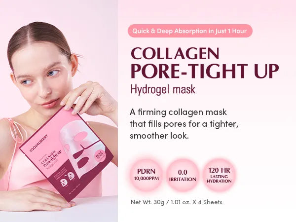 EQQUALBERRY - Collagen Pore-tight up Hydrogel Mask Set