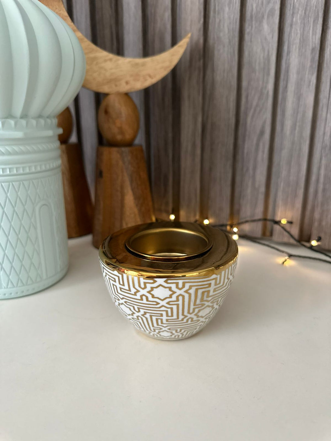 مبخره سيراميك و معدن دهبي و ابيضّ