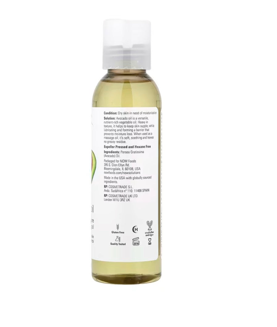 NOW Foods, Solutions, Avocado Oil, 4 fl oz (118 ml)