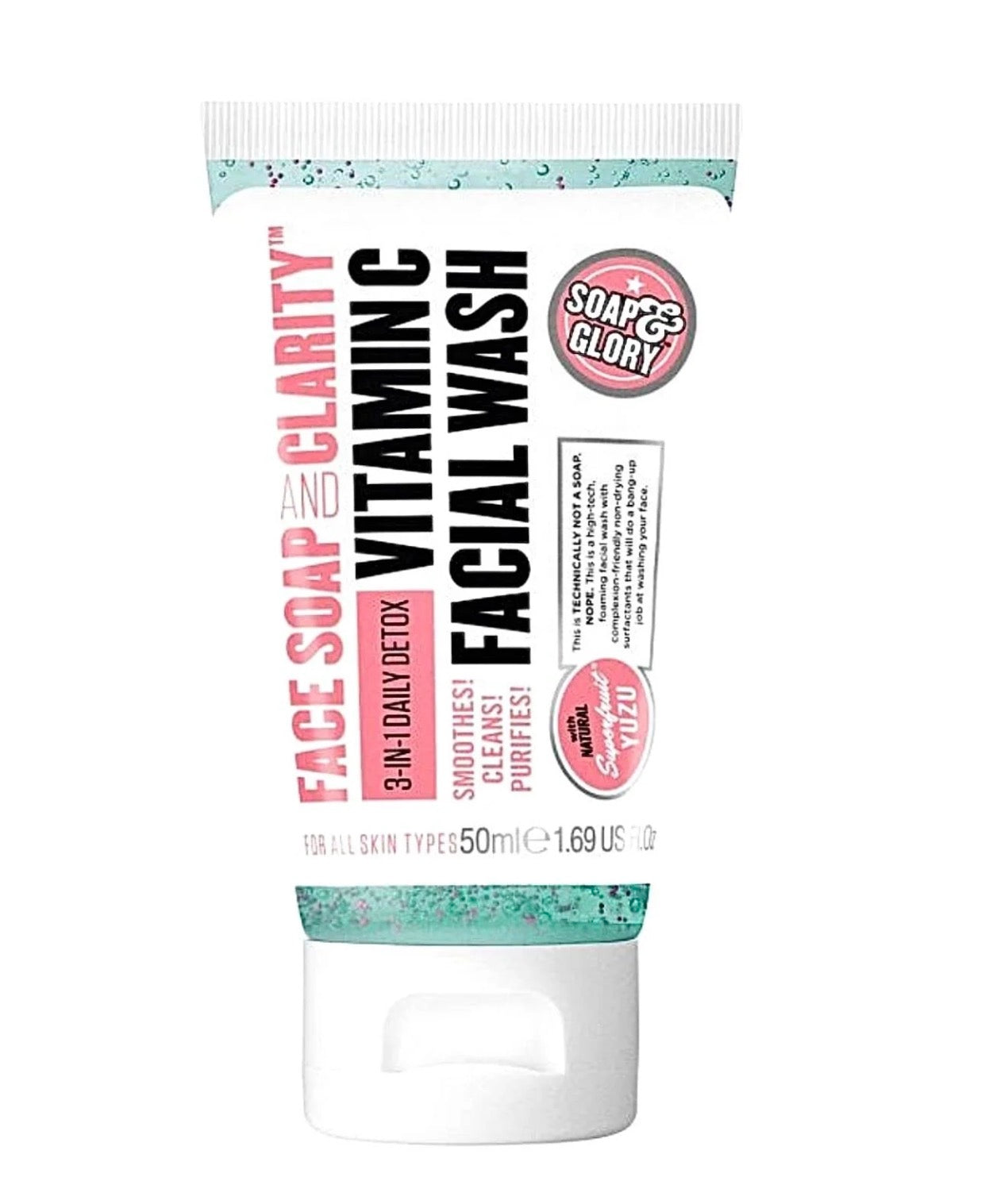 Soap & Glory Face Soap & Clarity Vitamin C Facial Wash 50ml - Brightening Gel for All Skin Types