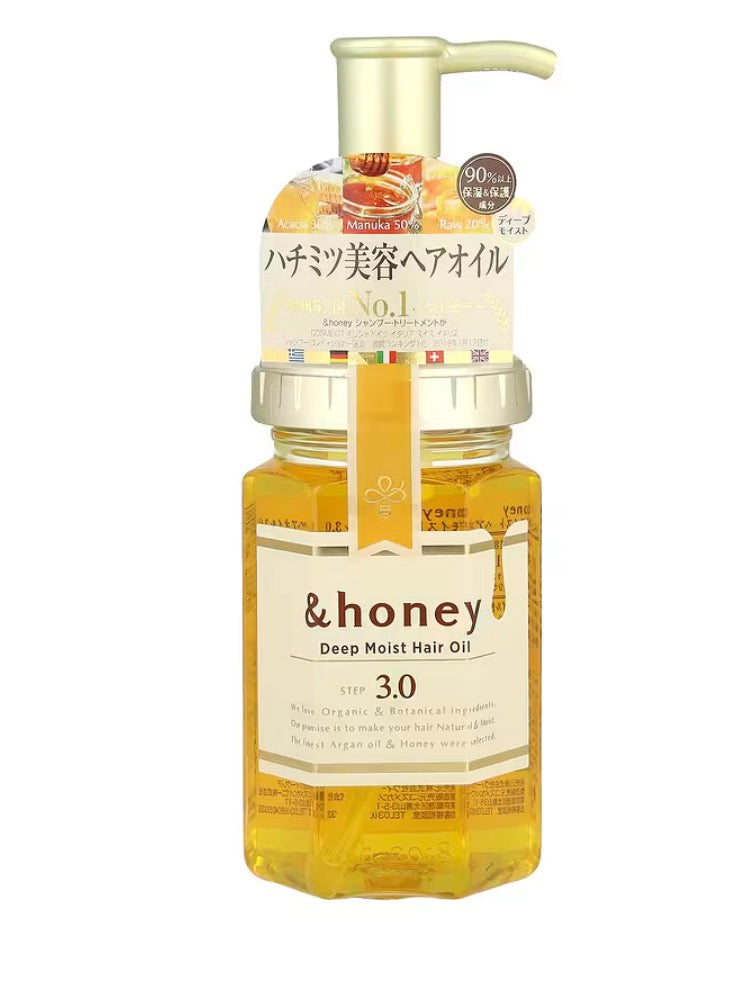 & Honey, Deep Moist Hair Oil, Bulgarian Damask Rose Honey, 3.4 oz (100 m)