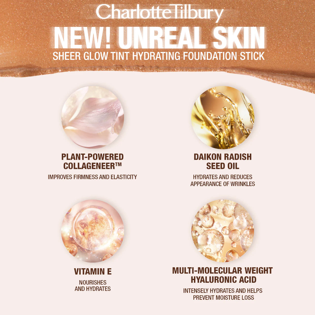 Unreal Skin Sheer Glow Tint Hydrating Foundation Stick. (Shade: 4 Fair - fair-medium with neutral undertones)
