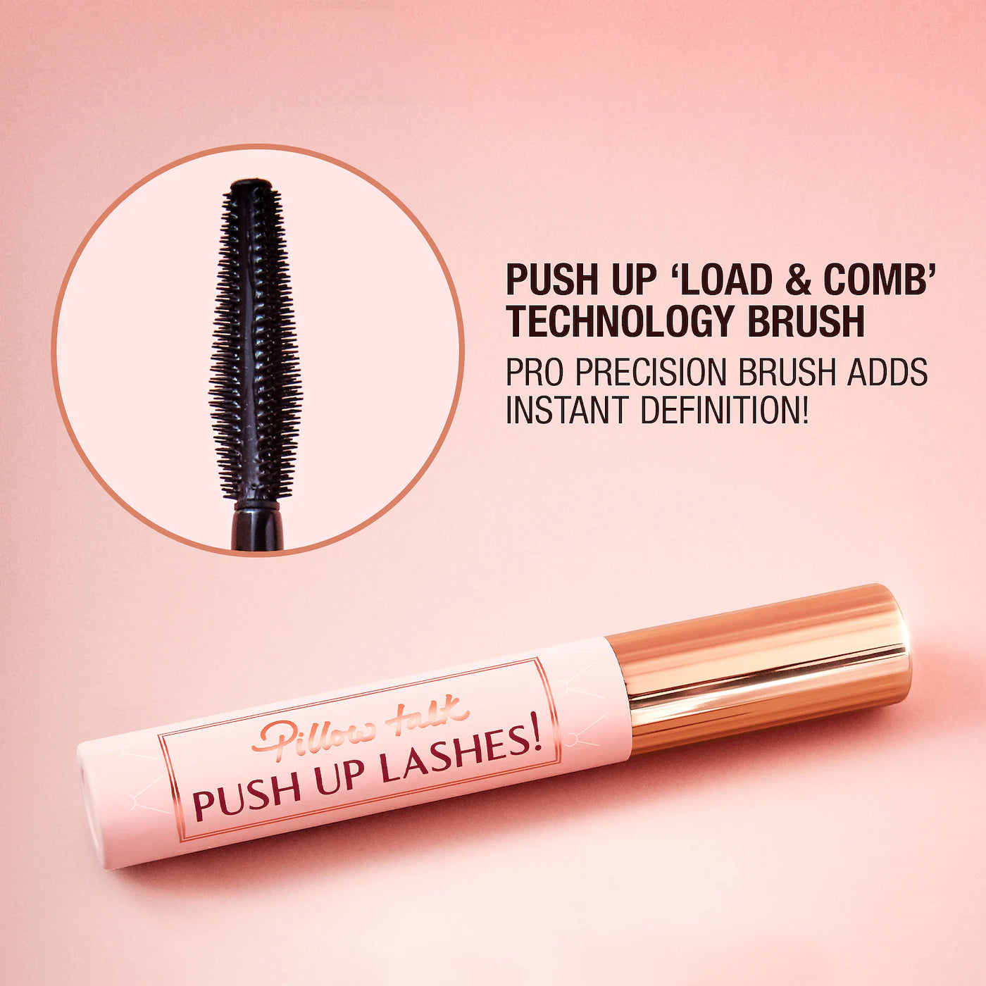 Charlotte Tilbury 
Pillow Talk Push Up Lashes Volumizing &amp; Lengthening Mini Mascara.