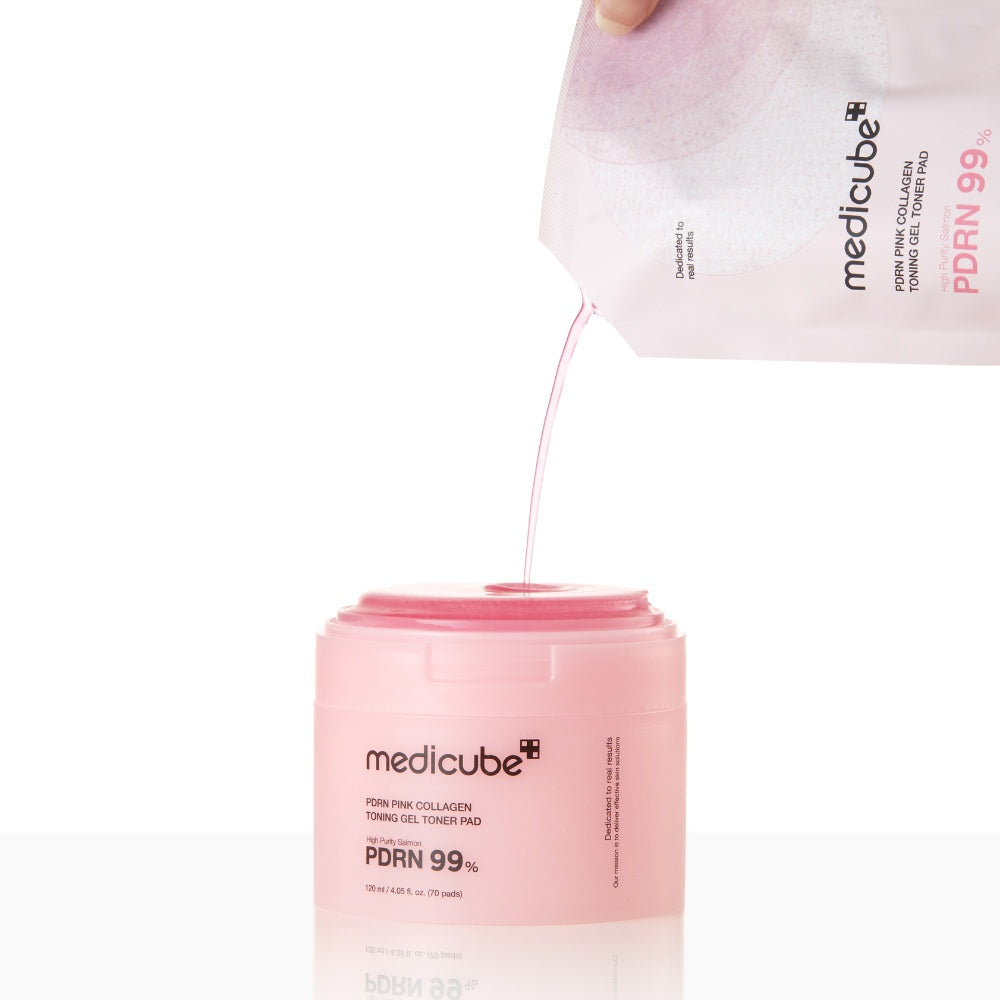 Medicube PDRN Pink Collagen Toning Gel Toner Pad..