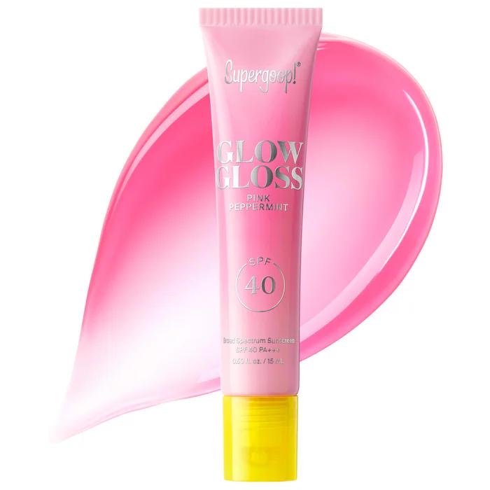 Supergoop! 
Glow Gloss SPF 40 Lip Balm with Peptides and Shea Butter..