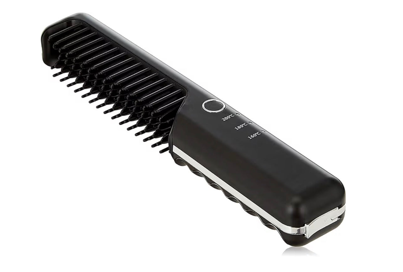 Onetech HS-1802 Cordless Brush Hair Straightener – Portable, Rechargeable Design for Effortless, Sleek Hair Styling Anywhere