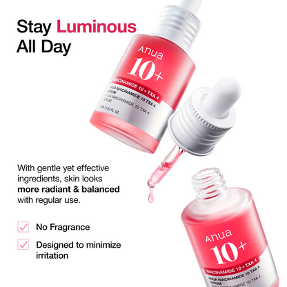 ANUA Niacinamide 10 TXA 4 Serum for Brightening and Dark Spots.