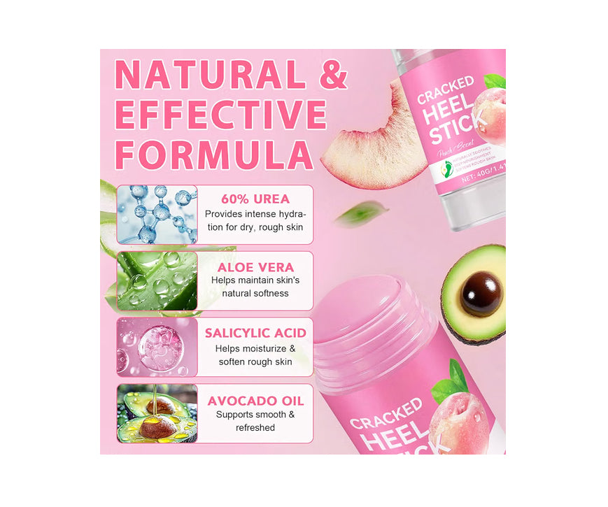 Chenyayun
Urea Cream 60% Plus Salicylic Acid 2% Intensive Foot Repair Balm Stick for Dry Cracked/Chapped Heel/Hands Intensively Moisturization, Callus Removal/Softening/Soothing-Peach Scent.40 G..