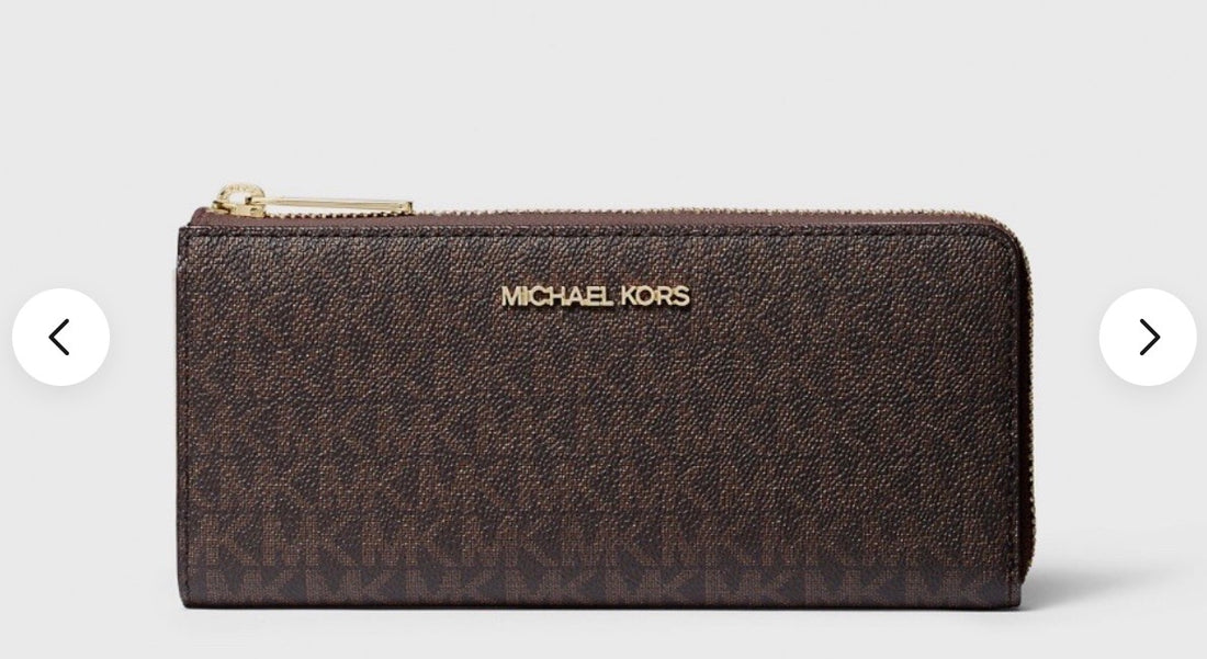 Michael Kors Long Wallet 10.2x20.5cm Coated Canvas Brown New