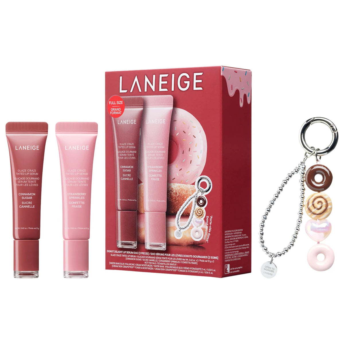 LANEIGE 
Glaze Craze Donut Delight Hydrating Tinted Lip Serum Duo..