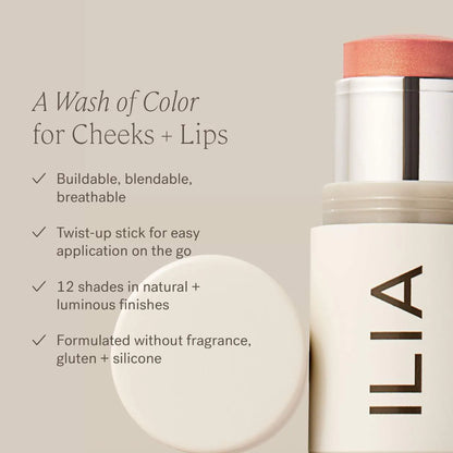 ILIA 
Multi-Stick Cream Blush + Highlighter + Lip Tint.. Dreamer - warm nude..