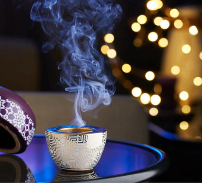 مبخره سيراميك و معدن دهبي و ابيضّ