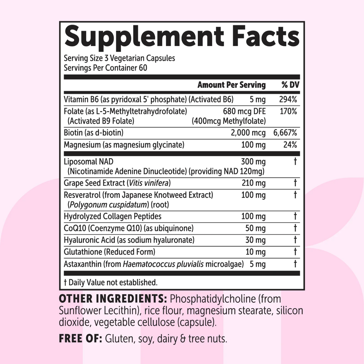 Micro Ingredients
Liposomal NAD+ for Women Complex..