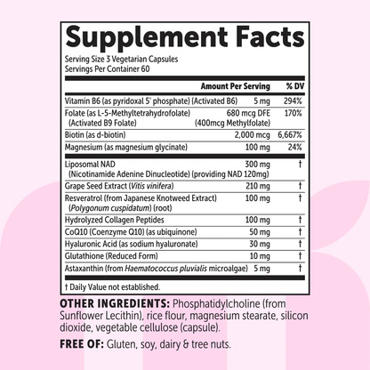 Micro Ingredients
Liposomal NAD+ for Women Complex..