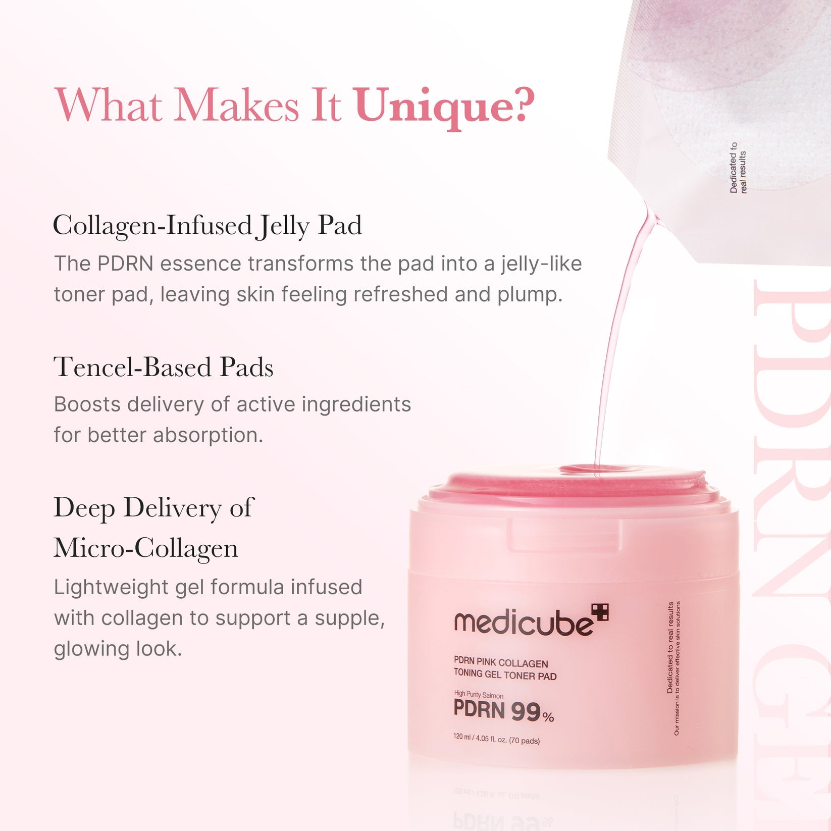 Medicube PDRN Pink Collagen Toning Gel Toner Pad..