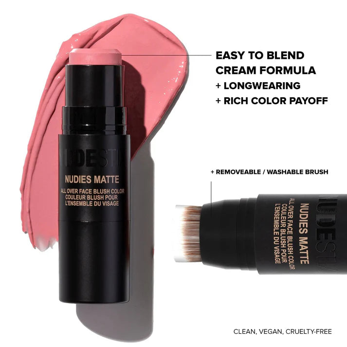Nudies Blush Stick
Matte Blush Stick For Cheeks + *Eyes + Lips Naughty N&