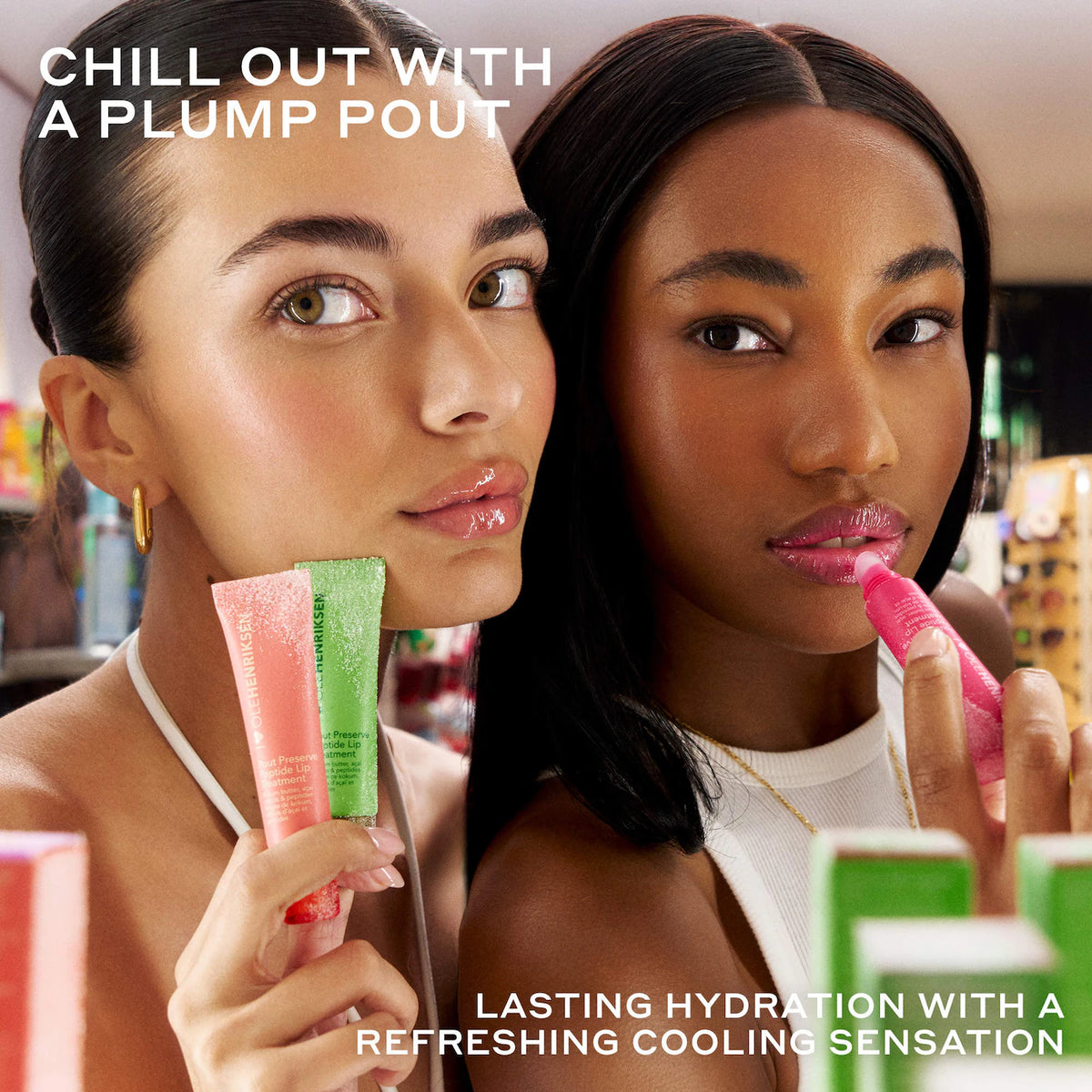 OLEHENRIKSEN 
Pout Preserve Chillers Peptide Lip Treatment..Grenada Guava - coral tint.