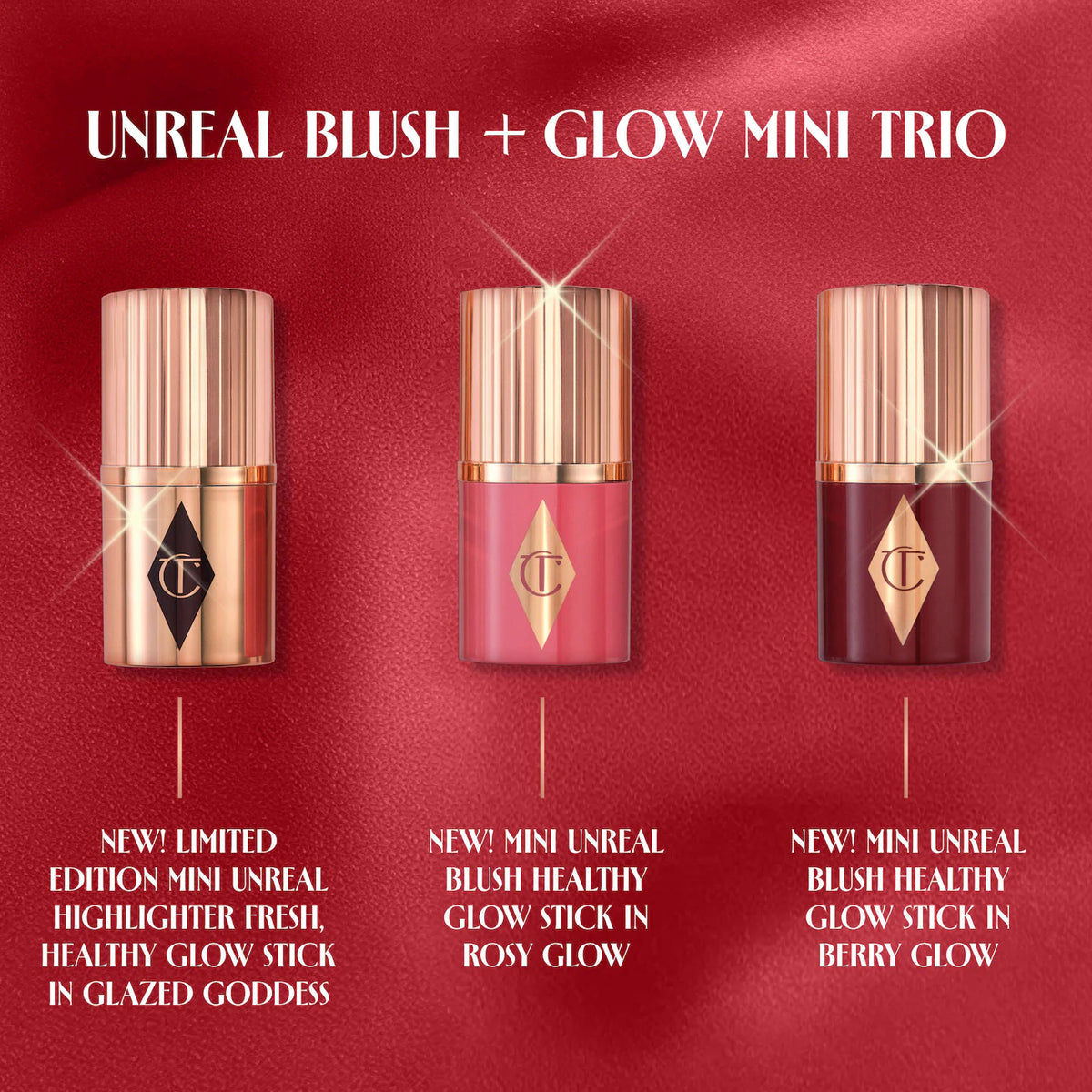 Charlotte Tilbury 
Mini Unreal Blush + Glow Trio..