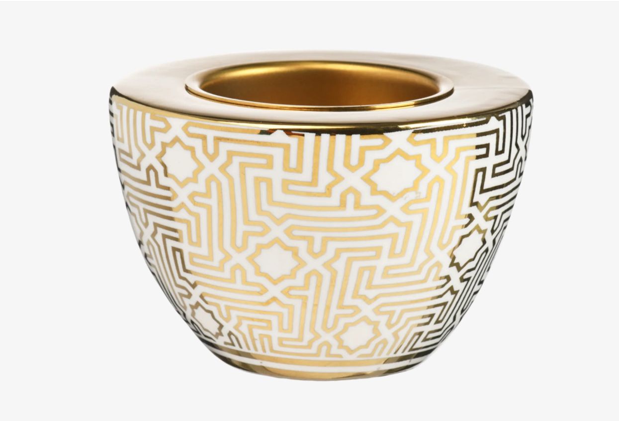 مبخره سيراميك و معدن دهبي و ابيضّ