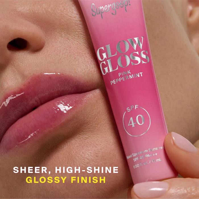 Supergoop! 
Glow Gloss SPF 40 Lip Balm with Peptides and Shea Butter..