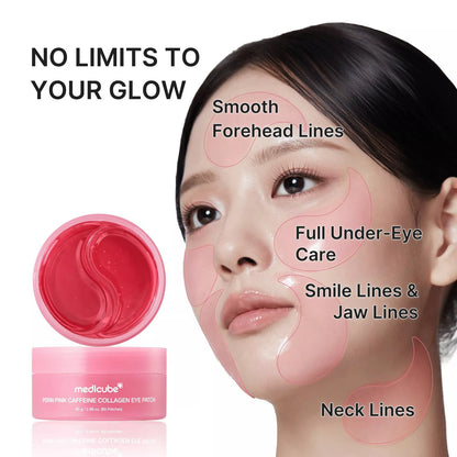 Medicube Pdrn Pink Caffeine Collagen Eye Patch - 60 Patches..