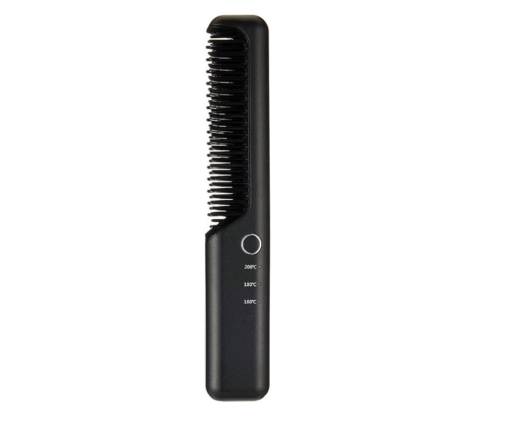 Onetech HS-1802 Cordless Brush Hair Straightener – Portable, Rechargeable Design for Effortless, Sleek Hair Styling Anywhere