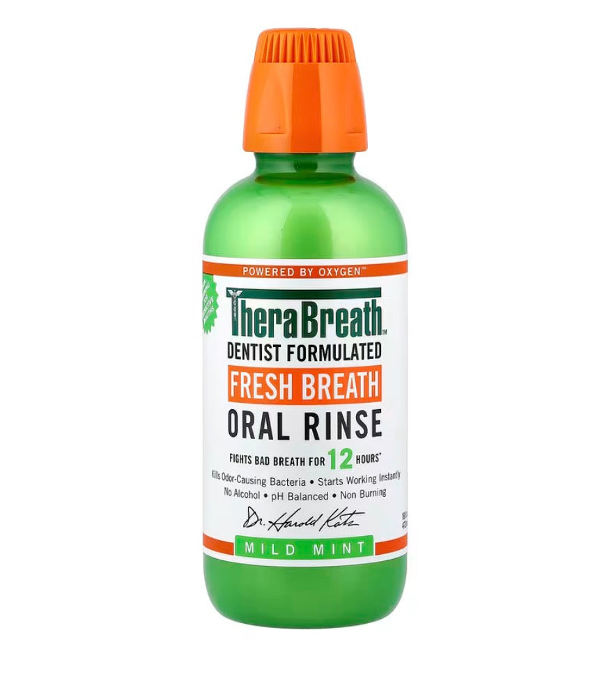 TheraBreath, Fresh Breath Oral Rinse, Mild Mint, 16 fl oz (473 ml)