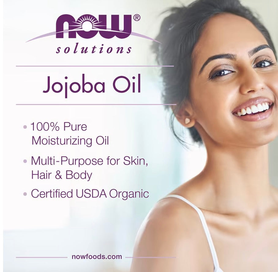 NOW Foods, Solutions, Certified Organic Jojoba Oil, 4 fl oz (118 ml)