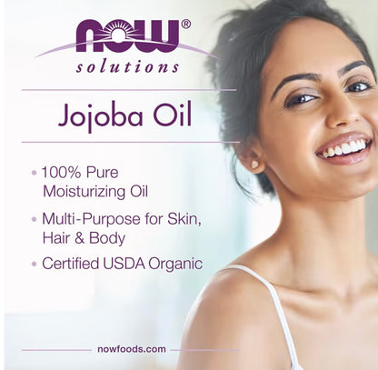 NOW Foods, Solutions, Certified Organic Jojoba Oil, 4 fl oz (118 ml)