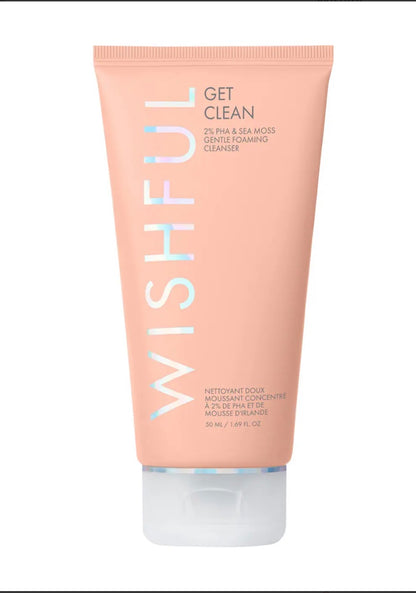Huda beauty Wishful Get Clean 2% PHA &amp; Sea Moss Gentle Foaming Cleanser, 50ml
