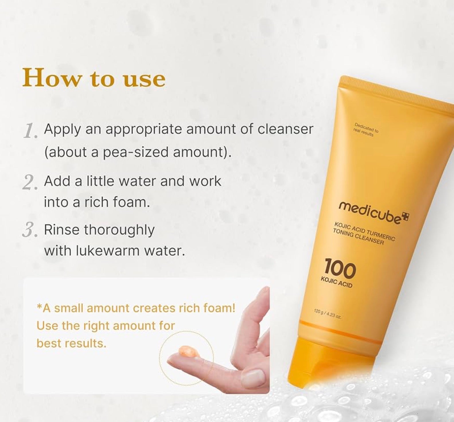 Medicube Kojic Acid Turmeric Toning Cleanser 120G