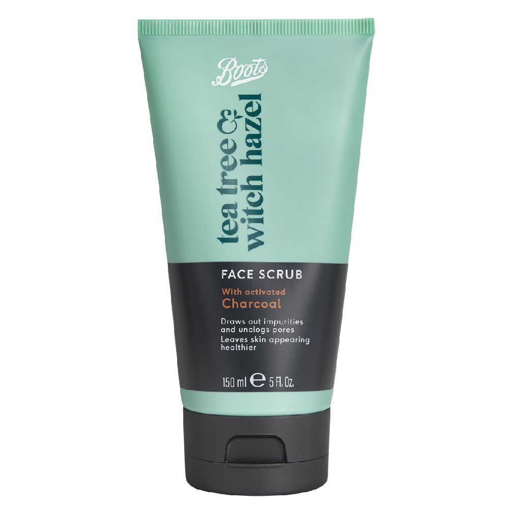 Boots Tea Tree Witch Hazel Charcoal Facial Scrub 150Ml