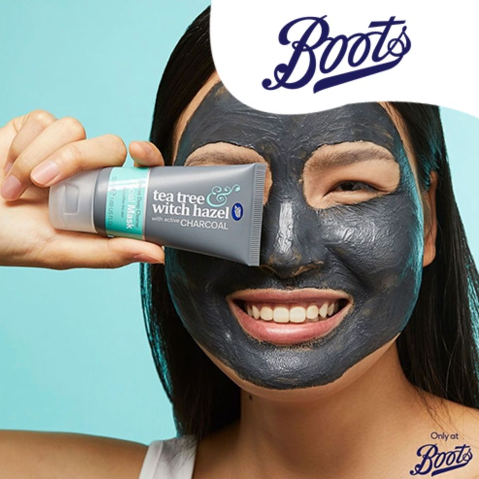 Boots Tea Tree Witch Hazel Charcoal Facial Scrub 150Ml