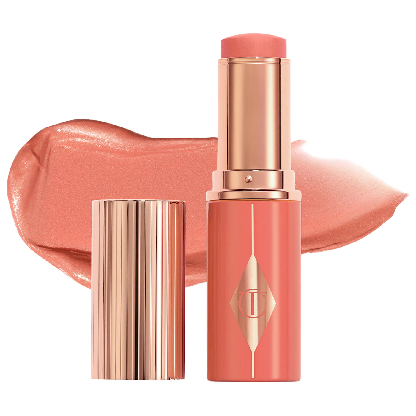 Unreal Lip + Cheek Glow Blush Stick with Hyaluronic Acid. (Shade: Peachy Glow)