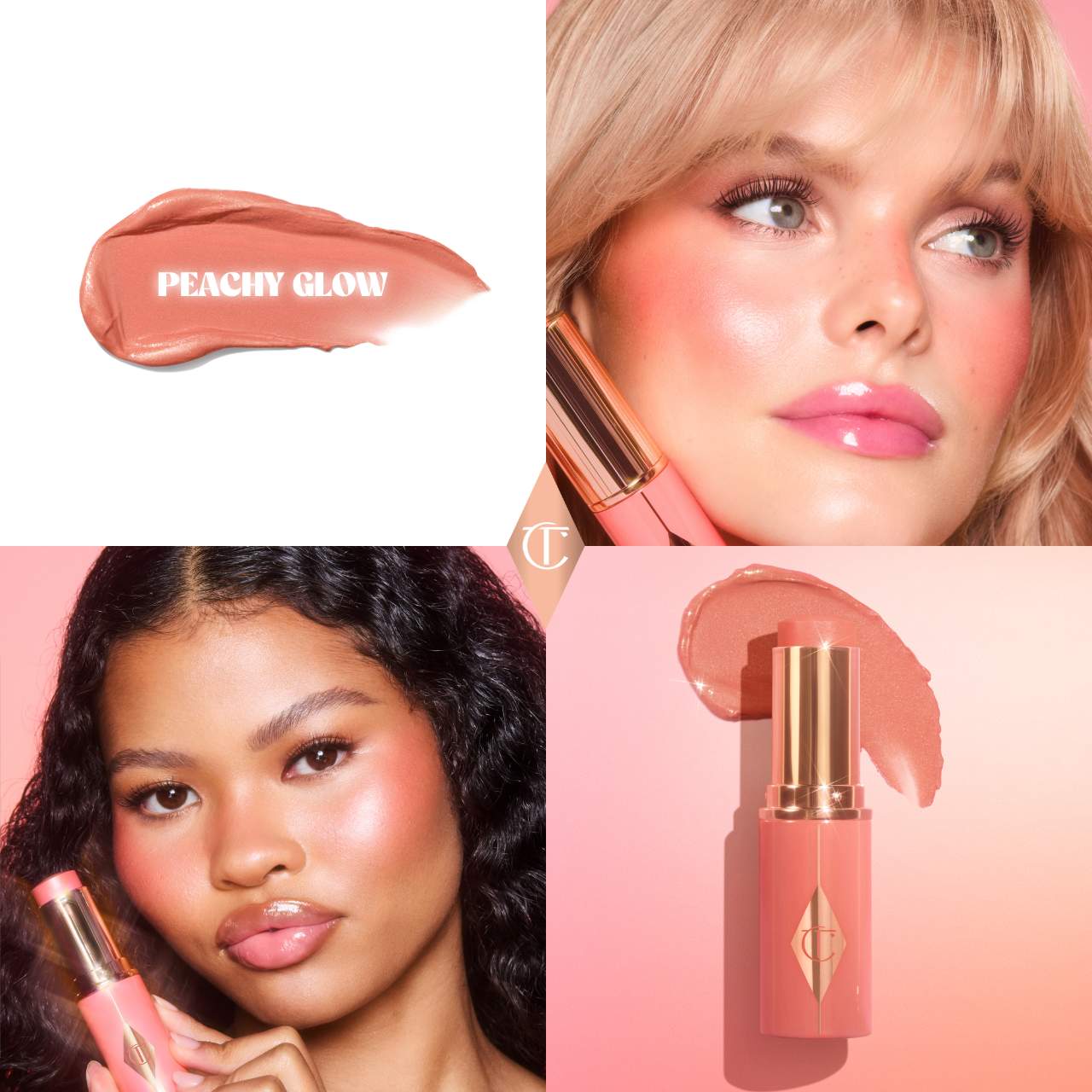 Unreal Lip + Cheek Glow Blush Stick with Hyaluronic Acid. (Shade: Peachy Glow)