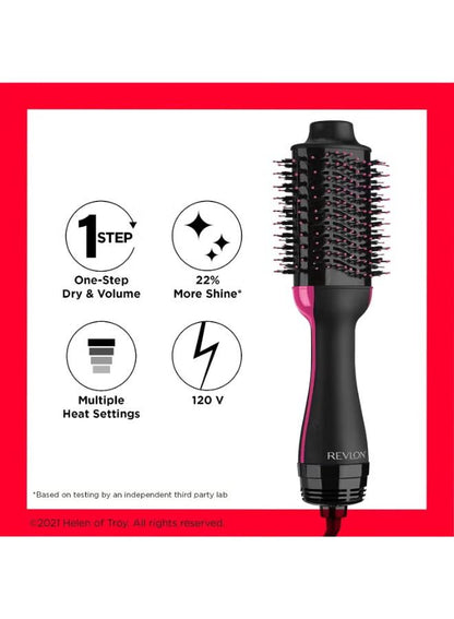 REVLON One-Step Hair Dryer and Volumizer Hot Air Brush, Black, Voltage 220