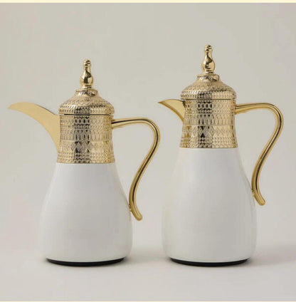 Dallaty set of 2 gold steel vacuum flask