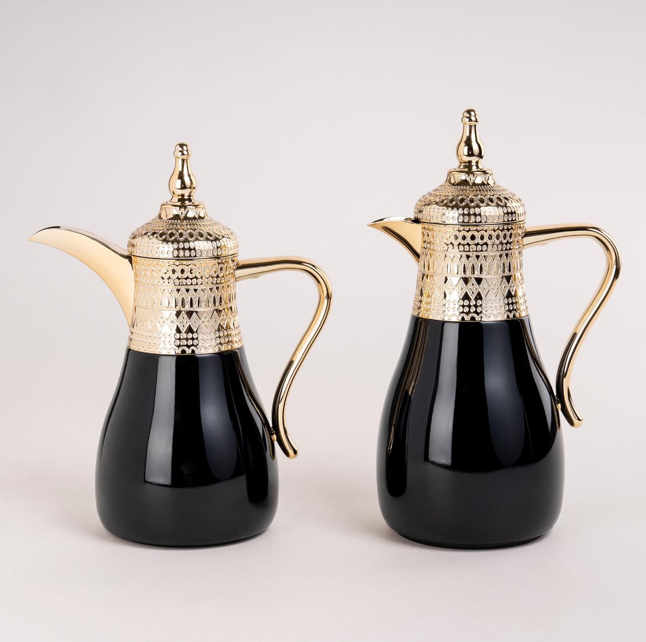 Dallaty set of 2 gold steel vacuum flask