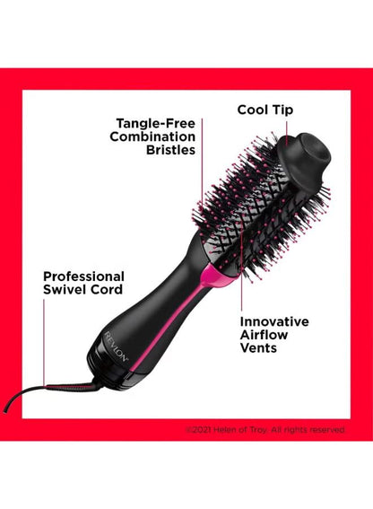 REVLON One-Step Hair Dryer and Volumizer Hot Air Brush, Black, Voltage 220