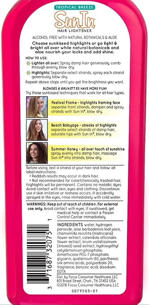 Sun-In Hair Lightener Spray, Tropical Breeze 138ml