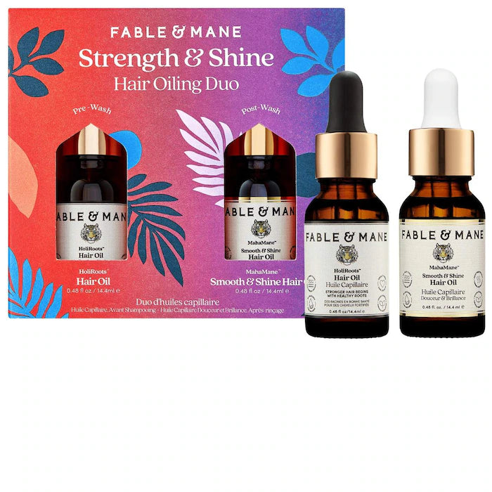 Fable &amp; Mane 
Mini Strength &amp; Shine Hair Oiling Duo