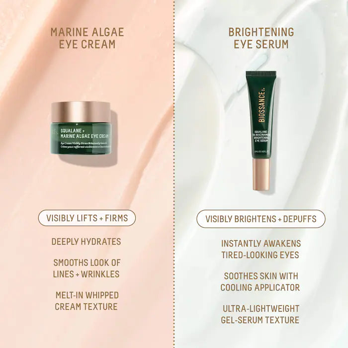 Biossance 
Mini Marine Algae Eye Cream + Squalane for Fine Lines &amp; Dark Circles