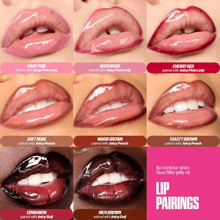 HUDA BEAUTY 
Faux Filler Ultra-Hydrating Tinted Jelly Lip Oil
