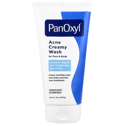 PanOxyl
Acne Creamy Wash, For Face &amp; Body, 170 g