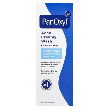 PanOxyl
Acne Creamy Wash, For Face &amp; Body, 170 g