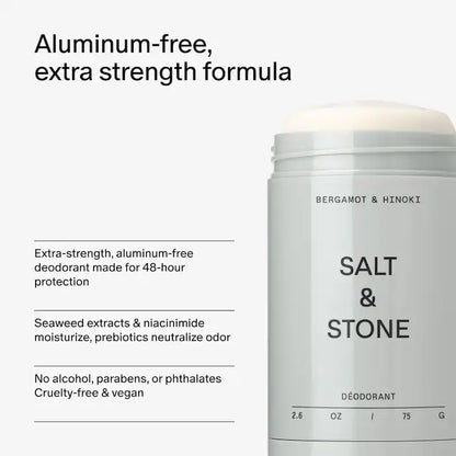 Salt &amp; Stone 
Bergamot &amp; Hinoki Extra-Strength Aluminum-Free Deodorant